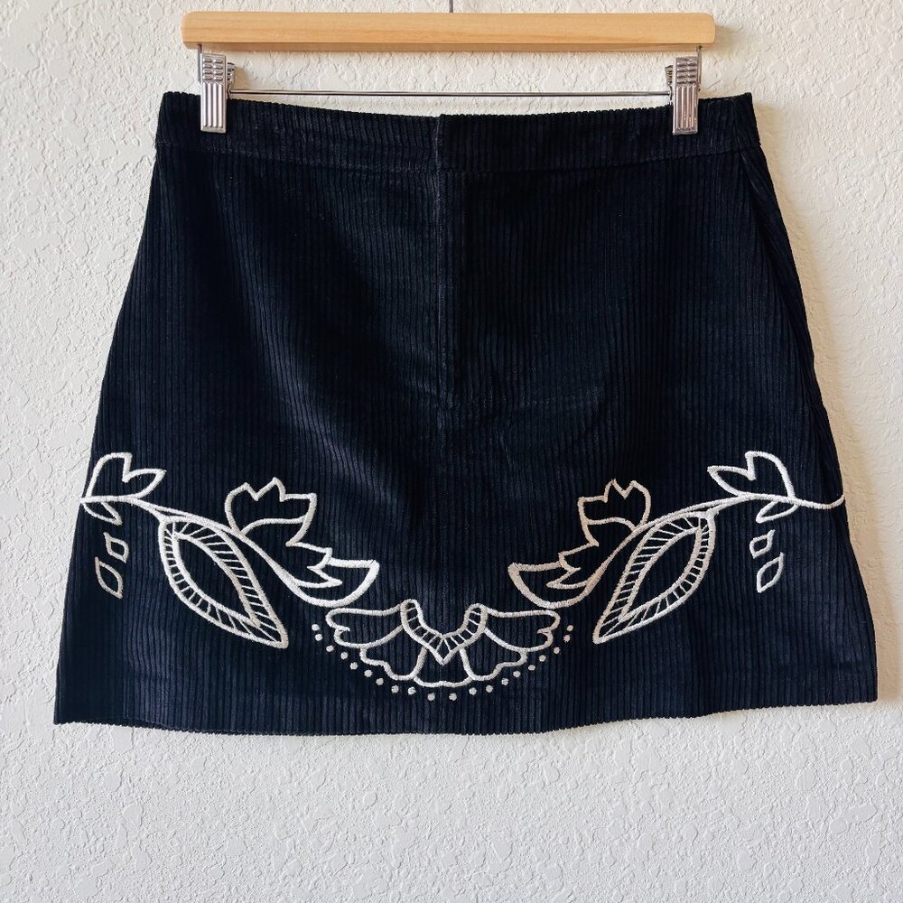 MINKPINK black corduray mini skirt for women size L